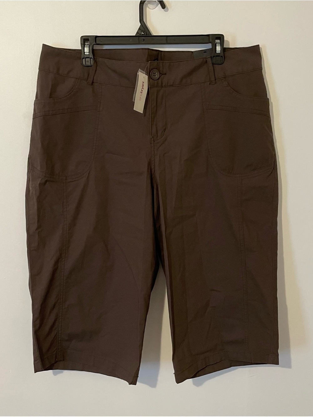 Lane Bryant Totally Cropped Capri Pedal Shorts Pants Cargo Brown Size 16 New